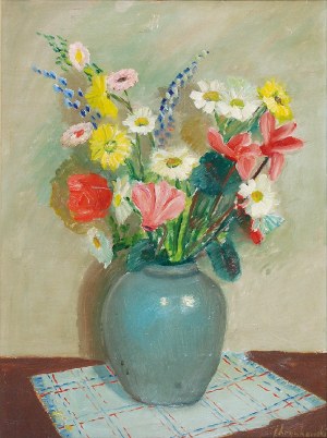 Jan HRYNKOWSKI (1891-1971), Kwiaty w wazonie