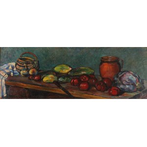 Karol MASZKOWSKI (1868-1938), Martwa natura z pomidorami i dzbanem, 1915
