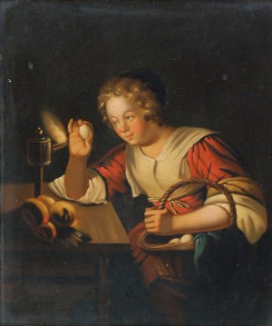 Godfried SCHALCKEN (1643-1706) - naśladowca, Próba jakości jajka