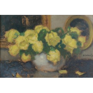 Alfons KARPIŃSKI (1875-1961), Żółte róże w wazonie