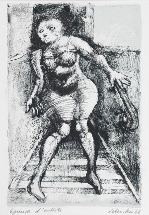Jan LEBENSTEIN (1930-1999), Kobieta na schodach, 1966