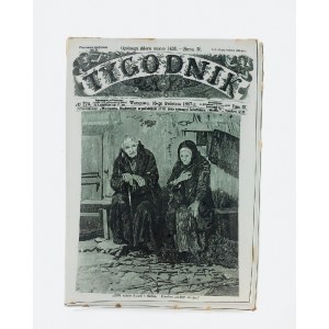 Kompania wytwórni ceramicznych M. S. Kuzniecowa w Rosji (wytwórnia z guberni Twer), Talerz - patera ze stroną tytułową z Tygodnika Ilustrowanego