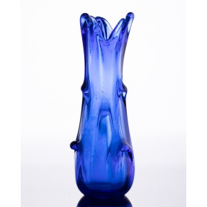 Kobaltfarbene Vase 'Knot', 1960er/70er Jahre.