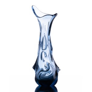 Hellblaue Vase Knotty, 1960er/70er Jahre.