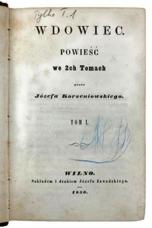 Joseph Korzeniowski, Widower. A Novel in 2ch Volumes. Volume I
