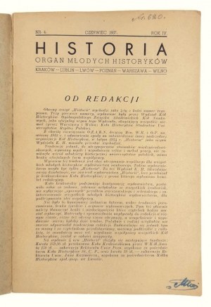 Historia. Organ Młodych Historyków Nr 4, Czeriwec 1937, Rok IV, Praca zbiorowa