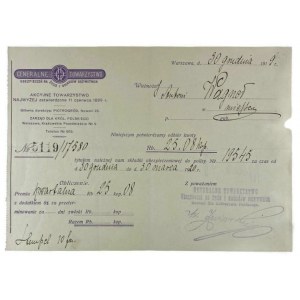 Confirmation of receipt of insurance premium (1920)