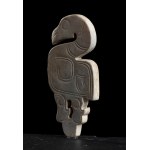 A JADE SMALL PLAQUE WITH A STYLIZED BIRD