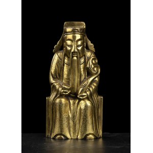 A GILT BRONZE DAOIST DEITY