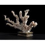 TWO CORAL SCULPTURES WITH FIGURES