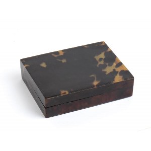 A TORTOISESHELL BOX AND COVER