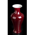 A ‘SANG DE BOEUF’ GLAZED PORCELAIN BALUSTER VASE