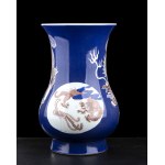 AN UNDERGLAZE BLUE AND RED PORCELAIN BALUSTER HU VASE