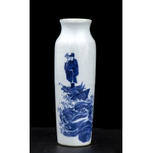 A 'BLUE AND WHITE' PORCELAIN SMALL VASE
