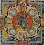 A THANGKA WITH A CHANDA MAHAROSHANA MANDALA