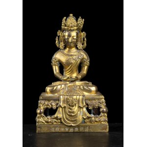 A GILT BRONZE AMITAYUS