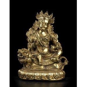 A GILT BRONZE KUBERA