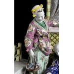 A POLYCHROME ENAMELED PORCELAIN LARGE GROUP WITH A CHINOISERIE COMPOSITION