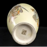 A POLYCHROME ENAMELED AND GILT ‘SATSUMA’ CERAMIC VASE