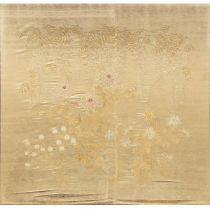 A LARGE EMBROIDERED SILK PANEL