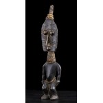 A WOOD, BRASS AND ROPE ANTHROPOMORPHIC FIGURE