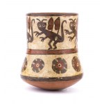 A POLYCHROME PAINTED RITUAL BEAKER