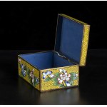 A CLOISONNÉ ENAMELED METAL BOX AND COVER