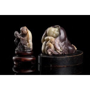 TWO SOAPSTONE FIGURES