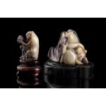 TWO SOAPSTONE FIGURES