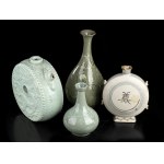 FOUR GLAZED CERAMIC VASES