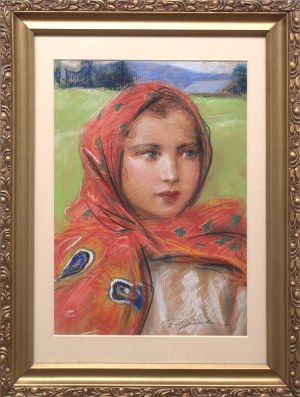 Stanislaw Górski (1887 Kościan - 1955 Kraków), Portrait of a young highland girl