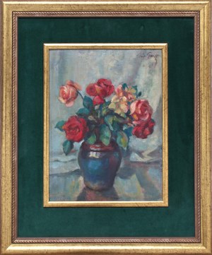 Teodor Grott (1884 Częstochowa - 1972 Kraków), Róże w wazonie