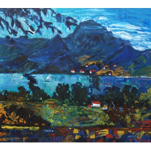 Jan Szancenbach (1928 Kraków - 1998 dort), Landschaft vom See Annecy, 1986