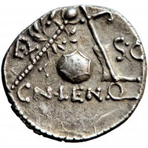 Římská republika, Cn. Lentulus, denár 76-75 př. n. l., Španělsko