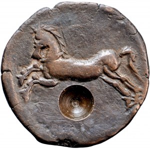Afrika, Numidské kráľovstvo, Masynissa alebo Micypsa, bronz 203-148 alebo 148-118 pred Kr.