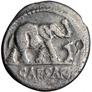 Republika Rzymska, Juliusz Cezar, denar 49-48 przed Chr., mennica mobilna
