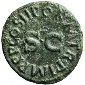 Roman Empire, Claudius, AE Quadrans, AD 41-42, Rome mint