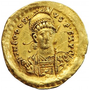 Cesarstwo Rzymskie (część wschodnia), Teodozjusz II (408-450), solid, ok. 443 r. po Chr., Konstantynopol