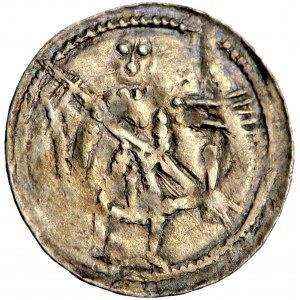Polen, Bolesław III. von Wrymouth (1102/7-1138), Typ IV Denar, 'Kampf mit dem Drachen', ca. 1120- ca. 1136, Kraków