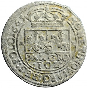 Poland, John Casimir, The Crown of Poland, złoty (tymf) 1665, Cracow mint