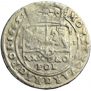 Poland, John Casimir, The Crown of Poland, złoty (tymf) 1665, Bydgoszcz mint