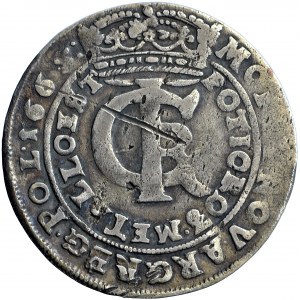 Poland, John Casimir, The Crown of Poland, złoty (tymf) 1665, Bydgoszcz mint