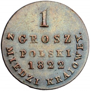 ‘Congress’ Kingdom of Poland, Alexander I of Russia, groschen ‘of home copper’ (z miedzi kraiowey) 1822, Warsaw mint, mintmaster Jakub Benik