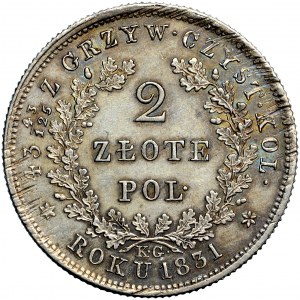 Poland, the November Uprising, 2 zlotys 1831, Warsaw mint, mintmaster Karol Gronau