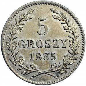 Free City of Cracow, 5 groschen 1835, Vienna mint