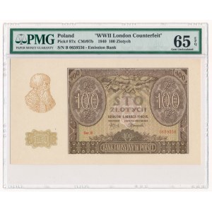 100 złotych 1940 -B- ZWZ PMG 65 EPQ