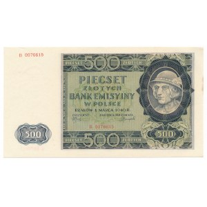 500 złotych 1940 -B- 