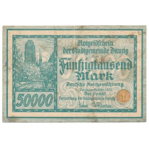 Gdańsk 50.000 marek 1923 5cyfr *