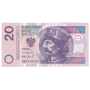 20 złotych 1994 -AB- bardzo rzadka seria. 