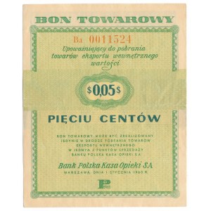 Pewex 5 centów 1960 Da z klauzulą